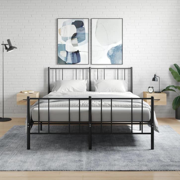 vidaXL Nachtkastjes 2 st wandgemonteerd 35x35x20 cm sonoma, Huis en Inrichting, Kasten | Overige, Nieuw, Verzenden