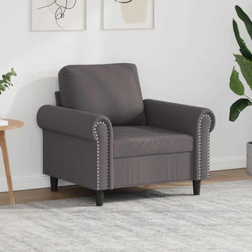 vidaXL Fauteuil 60 cm kunstleer grijs, Huis en Inrichting, Zetels | Zetels, Verzenden, Nieuw