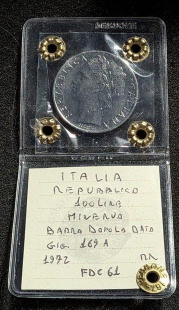Italie, République 100 Lire 1972 / - errore di coniazione