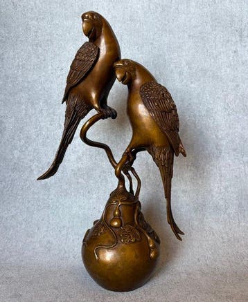 Wierookbrander - Brons - Papegaaien kalebas 35 cm