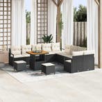 vidaXL Tuinbank Set met kussen met opslag 13 pcs Zwart en, Verzenden, Nieuw