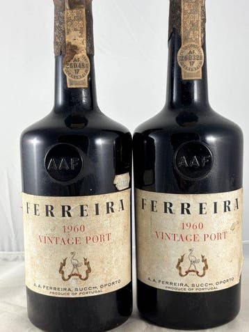 1960 Ferreira - Vintage Port - Porto - 2 Bouteilles (0,75 L)