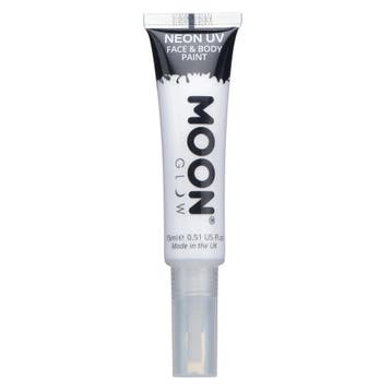 Moon Glow Neon UV Face Paint with Brush Applicator White 15m, Verzenden