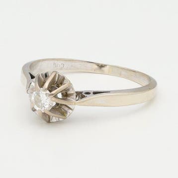 Ring - 14 karaat Witgoud Diamant (Natuurlijk)