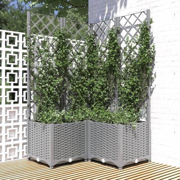 vidaXL Plantenbak Lichtgrijs 80 x 80 x 136 cm, Verzenden, Nieuw