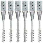 vidaXL Grondpinnen 6 st 7x7x56 cm gegalvaniseerd staal, Verzenden, Nieuw