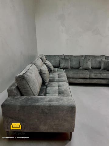 U-zetel groen in fluweel – overstock, Maison & Meubles, Verzenden