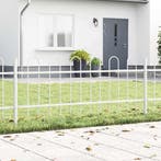 vidaXL Tuinhek 3 pcs Wit 5,1 x 0,6 m Poedergecoat staal, Tuin en Terras, Verzenden, Nieuw