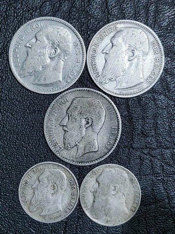 Belgique. Léopold II. 50 Centimes, 1 Franc 1886/1904, Lot de