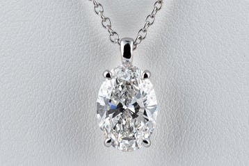 Chaîne - 14 carats Or blanc - 5.00ct. tw. Diamant (Cultivé