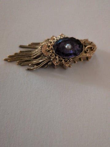 Pendentif - 18 carats Or rose Améthyste - Perle