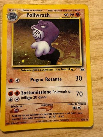 Pokémon Card - Politoed, Poliwrath Holo - WOTC - Neo