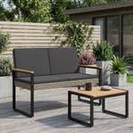vidaXL Tuinbank Grijs en Donkergrijs 107 x 61 x 80 cm poly, Verzenden, Nieuw