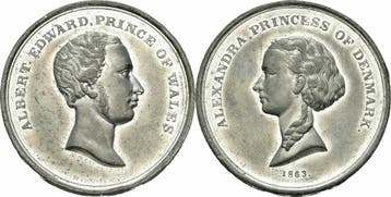 Denmark Medaille 1863 Hochzeit Albert Edward Alexandra Ch..., Postzegels en Munten, Penningen en Medailles, Verzenden