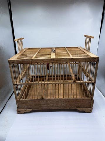 Vintage Vogelkooi - Hout - Houten Vogelkooi