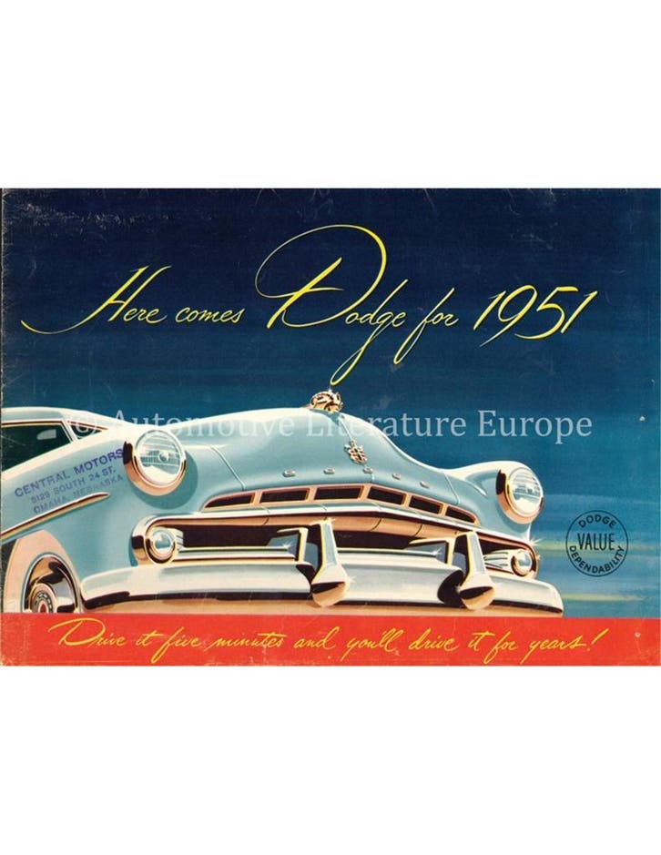 1951 DODGE CORONET, MEADOWBROOK, WAYFARER BROCHURE ENGELS, Boeken, Auto's | Folders en Tijdschriften, Ophalen of Verzenden