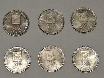 Griekenland. 500 Drachmes 6x 2000 / 2004 Summer Olympics,