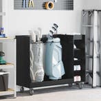 vidaXL Golfkast met wiel Effen Zwart Eiken 120 x 45 x 98 cm, Sport en Fitness, Golf, Verzenden, Nieuw