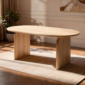 Tafel Plat Ovaal Eikenhout  Luna 180x100, Huis en Inrichting, Nieuw