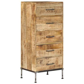 vidaXL Ladekast 45x35x106 cm massief mangohout, Verzenden, Nieuw