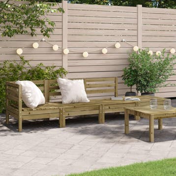 vidaXL Tuinbank 4-zits geïmpregneerd grenenhout, Verzenden, Nieuw