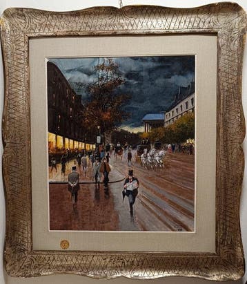Francesco Tammaro (1939) - Serata parigina, Antiquités & Art, Art | Peinture | Classique