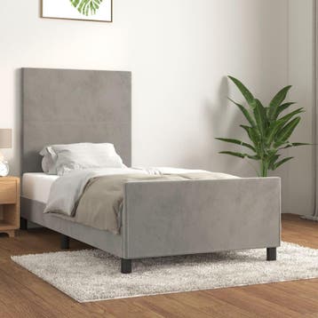 vidaXL Bedframe zonder matras 80x200 cm fluweel lichtgrijs, Verzenden