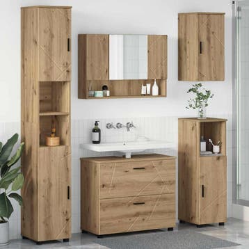 vidaXL Badkamermeubel Set 5 st Artisan Eiken 35 x 30 x 192, Verzenden, Nieuw