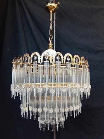 Plafonnier - Laiton, Cristal - ArtisanalMurano, Maison & Meubles