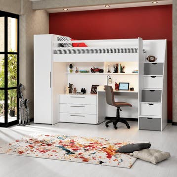 Almila Neo Complete Kinderkamer Set Hoogslaper met Bureau La, Nieuw