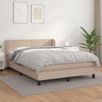 vidaXL Boxspring met matras kunstleer cappuccinokleurig, Verzenden, Nieuw