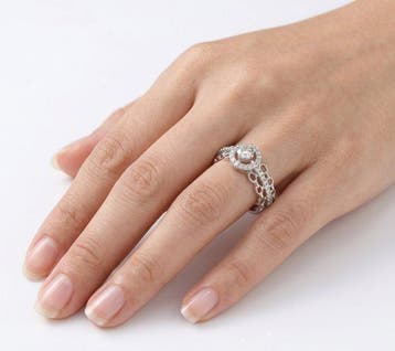 Ring - 14 karaat Witgoud - 0.56ct. tw. Diamant (Natuurlijk), Nieuw