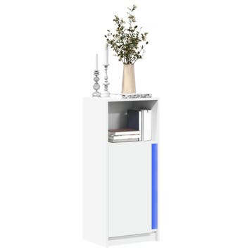 vidaXL Dressoir met LED 42,5x34x100 cm bewerkt hout wit, Verzenden, Nieuw