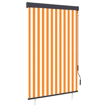 vidaXL Rolgordijn voor buiten 120x250 cm wit en oranje, Verzenden, Nieuw