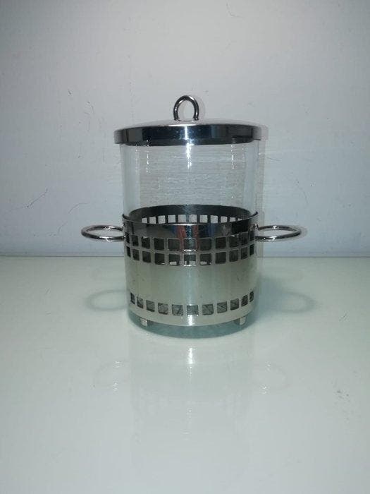 Container - Jugendstil met geometrische geperforeerde grille, Antiquités & Art, Curiosités & Brocante