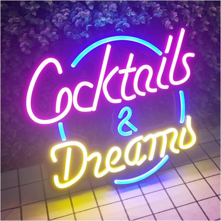 Cocktails & Dreams NEON sign bord led lichtbord verlichting, Zakelijke goederen, Horeca | Overige, Verzenden