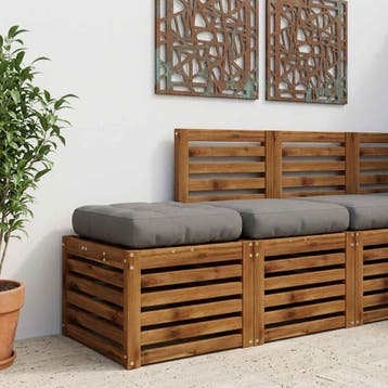 vidaXL 1-Piece Zitkussen VIANEN 100% Polyester Grijs 50 x 50, Verzenden, Nieuw