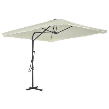 Parasol 250x250 cm zand - Direct uit voorraad: de stabiel..., Tuin en Terras, Verzenden, Zo goed als nieuw, 2 tot 3 meter, Zweefparasol