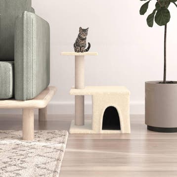 vidaXL Kattenmeubel met sisal krabpalen 48 cm crèmekleurig, Verzenden