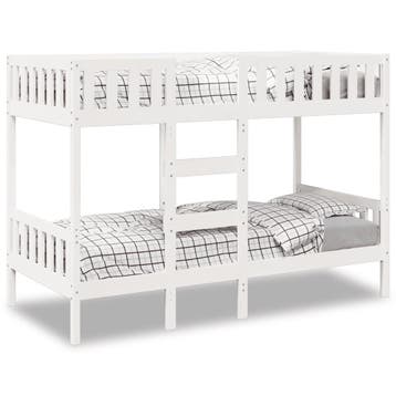 vidaXL Stapelbed 90x190 cm massief grenenhout wit, Verzenden, Nieuw