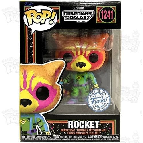 Funko Pop Marvel   Rocket 1241 Blacklight, Collections, Jouets miniatures, Envoi
