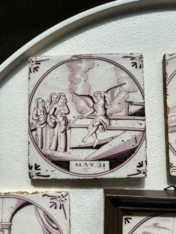 Tegel (6) - 1750-1800 - 6 antieke Delftse tegels
