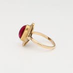 Bague - 14 carats Or jaune - Rubis rose
