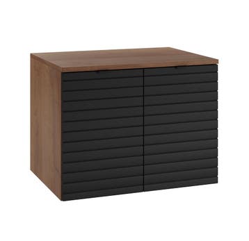 Wastafelkast Dover 60 x 44 x 46 cm Eiken/Zwart Badkamerkast, Verzenden