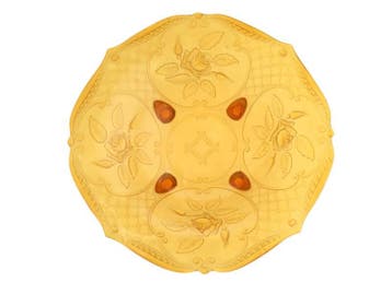 Schaal van persglas - rozen motief, Antiek en Kunst, Verzenden