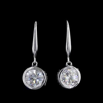 Oorbellen - 14 karaat Witgoud - 2.29ct. tw. Diamant, Nieuw