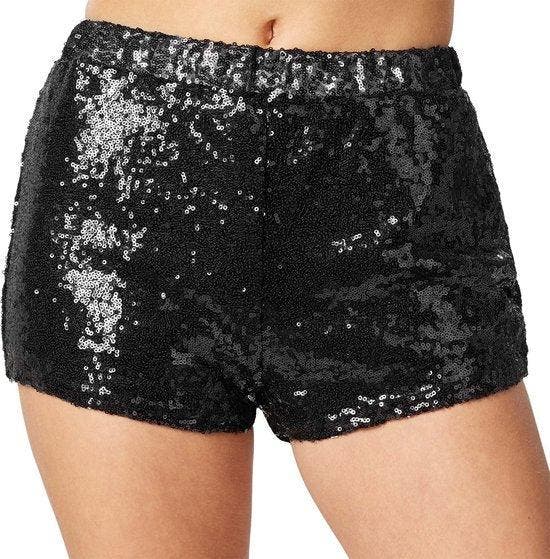 2dekans | Dressforfun Pailletten-short zwart L -, Kinderen en Baby's, Carnavalskleding en Verkleedspullen, Ophalen of Verzenden