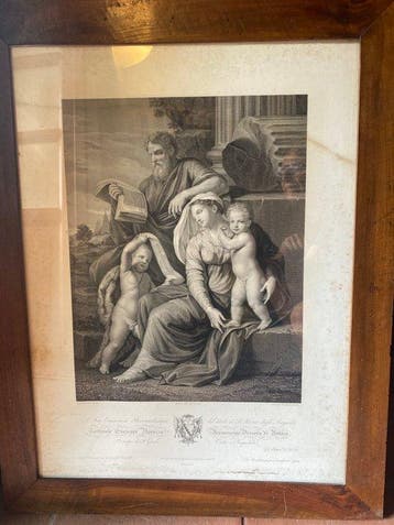 Nicolas Poussin (1594-1665), after - La Sacra Famiglia con, Antiek en Kunst, Antiek | Overige Antiek