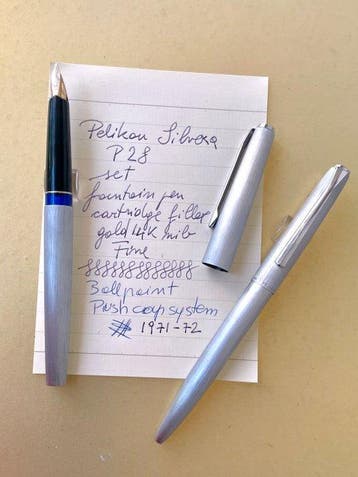 Pelikan - P28 Silvexa fountain pen and ballpoint set - Stylo
