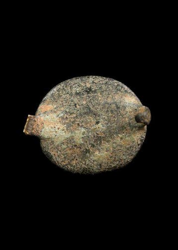 Byzantijns Brons Gegraveerde ringzetting met de Doop van